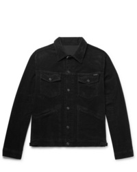 Camicia giacca di velluto a coste nera di Tom Ford