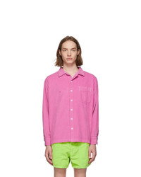 Camicia giacca di velluto a coste rosa