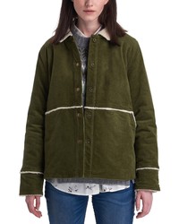 Camicia giacca di velluto a coste verde oliva