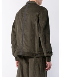 Camicia giacca di velluto a coste verde oliva di Komakino