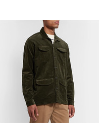 Camicia giacca di velluto a coste verde oliva di Oliver Spencer