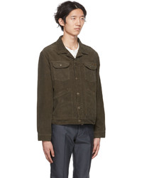 Camicia giacca di velluto a coste verde oliva di Tom Ford