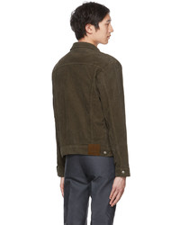 Camicia giacca di velluto a coste verde oliva di Tom Ford