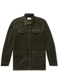 Camicia giacca di velluto a coste verde oliva di Oliver Spencer