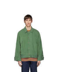 Camicia giacca di velluto a coste verde