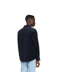 Camicia giacca di velluto blu scuro di A.P.C.