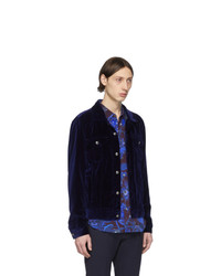 Camicia giacca di velluto blu scuro di Paul Smith