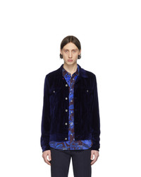 Camicia giacca di velluto blu scuro di Paul Smith
