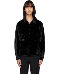 Camicia giacca di velluto nera di Jil Sander