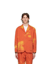 Camicia giacca effetto tie-dye arancione