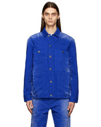 Camicia giacca effetto tie-dye blu
