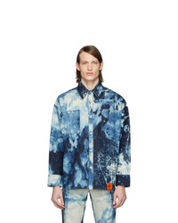Camicia giacca effetto tie-dye blu scuro di S.R. STUDIO. LA. CA.