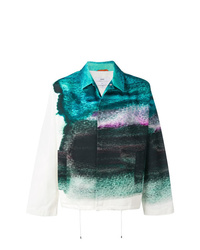 Camicia giacca effetto tie-dye foglia di tè di Oamc
