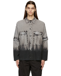 Camicia giacca effetto tie-dye grigia di Nemen
