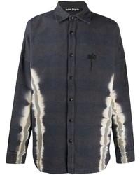 Camicia giacca effetto tie-dye grigio scuro di Palm Angels