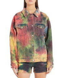 Camicia giacca effetto tie-dye multicolore