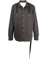 Camicia giacca grigio scuro di Rick Owens DRKSHDW