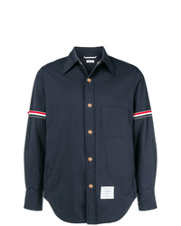 Camicia giacca in nylon blu scuro di Thom Browne