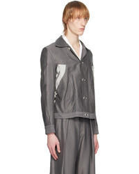Camicia giacca in nylon grigia di Sulvam
