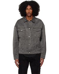 Camicia giacca in nylon grigio scuro di Juun.J