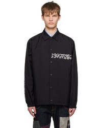 Camicia giacca in nylon nera e bianca di Junya Watanabe
