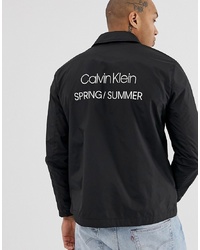 Camicia giacca in nylon nera di Calvin Klein