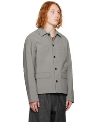 Camicia giacca in nylon trapuntata grigia di SAGE NATION