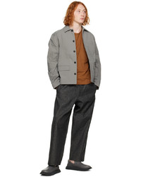 Camicia giacca in nylon trapuntata grigia di SAGE NATION