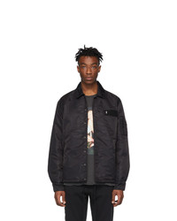 Camicia giacca in nylon trapuntata nera