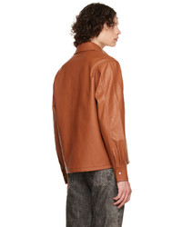 Camicia giacca in pelle arancione di Séfr