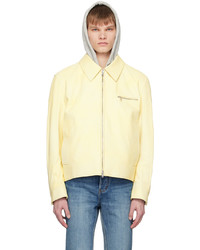 Camicia giacca in pelle gialla