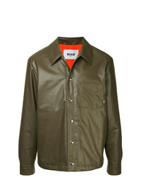 Camicia giacca in pelle marrone di MSGM