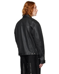 Camicia giacca in pelle nera di Johnlawrencesullivan