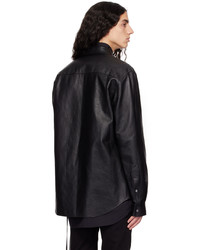 Camicia giacca in pelle nera di Ann Demeulemeester