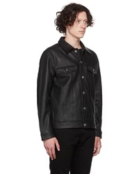 Camicia giacca in pelle nera di Won Hundred