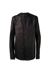 Camicia giacca in pelle nera di Boris Bidjan Saberi