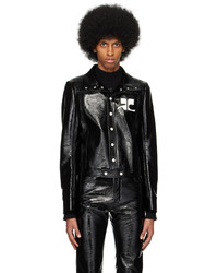 Camicia giacca in pelle nera di Courrèges