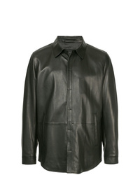 Camicia giacca in pelle nera di D'urban