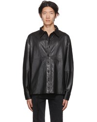 Camicia giacca in pelle nera di FREI-MUT