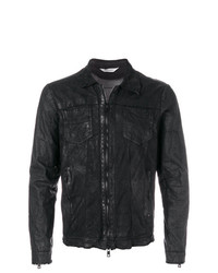 Camicia giacca in pelle nera di Giorgio Brato