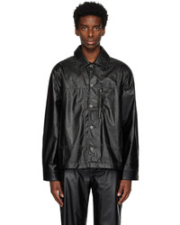 Camicia giacca in pelle nera di Soulland