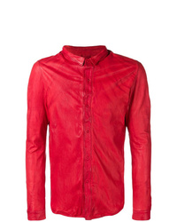 Camicia giacca in pelle rossa di Giorgio Brato