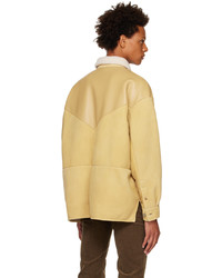 Camicia giacca in pelle scamosciata gialla di Acne Studios