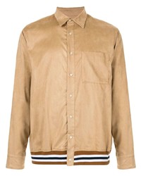 Camicia giacca in pelle scamosciata marrone chiaro di Loveless