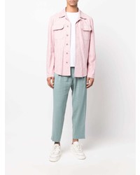Camicia giacca in pelle scamosciata rosa di Desa Collection