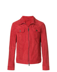 Camicia giacca in pelle scamosciata rossa di Desa 1972