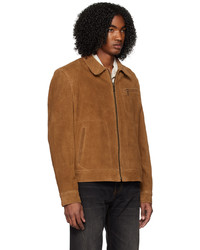 Camicia giacca in pelle terracotta di Schott