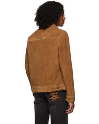 Camicia giacca in pelle terracotta di Schott