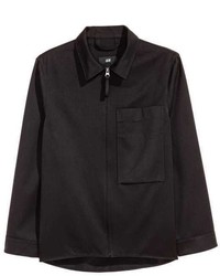 Camicia giacca in twill nera