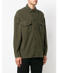 Camicia giacca in twill verde oliva di Tommy Jeans